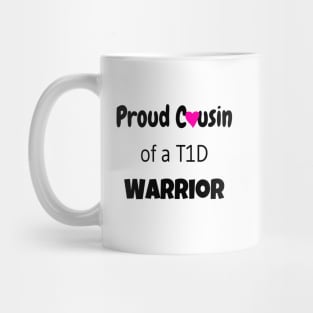 Proud Cousin - Black Text - Pink Heart Mug